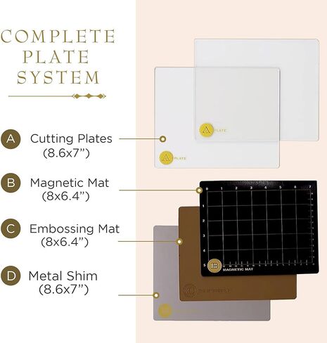Anna Griffin Empress Full Plates Set -Embossing Plates for Crafting, Scrapbooking Supplies & Junk Journal Supplies - Includes Magnetic Mat, Embossing Mat & Metal Shim (Mini Full Plate) in Kuwait