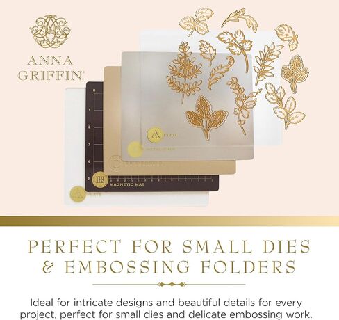 Anna Griffin Empress Full Plates Set -Embossing Plates for Crafting, Scrapbooking Supplies & Junk Journal Supplies - Includes Magnetic Mat, Embossing Mat & Metal Shim (Mini Full Plate) in Kuwait
