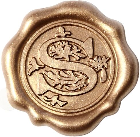 Antique Gold Initial Alphabet Adhesive Wax Seal Stickers - Pack of 50 - Letter Wax Seals for Thanksgiving Card/Gift Wrap/Wedding Engagement Party Invitation - Letter R in Saudi Arabia