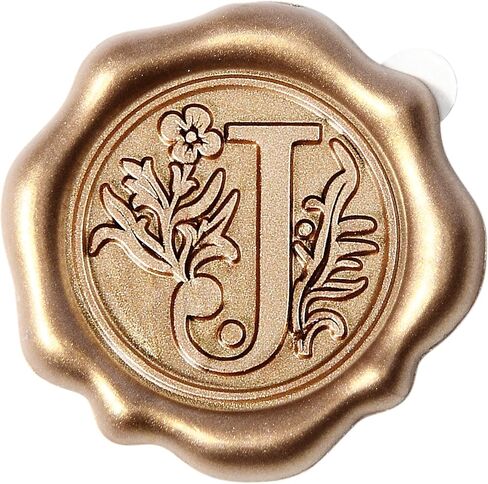 Antique Gold Initial Alphabet Adhesive Wax Seal Stickers - Pack of 50 - Letter Wax Seals for Thanksgiving Card/Gift Wrap/Wedding Engagement Party Invitation - Letter R in Saudi Arabia