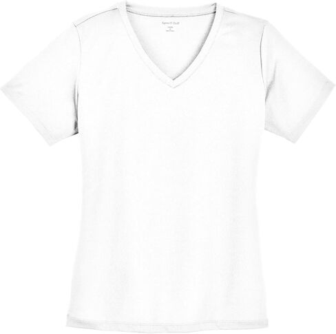 SPORT-TEK Women's PosiCharge RacerMesh V-Neck Tee | Athletic Fit T-Shirt, Workout Clothing for Gym, Spring & Summer Fashion in Saudi Arabia