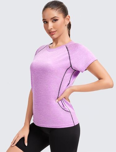 Star Vibe 4 Pack Women's Compression Shirt Short Sleeve Workout Tops Dry Fit Athletic Baselayer Gym Yoga Running T-Shirt in Kuwait