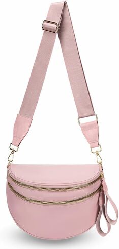 WOOMADA Checkered Crossbody Bags for Women, Nylon Checkered bum bag, Stylish Belt Bag Purse with Adjustable Shoulder Strap(Beige Checkerboard) in Saudi Arabia