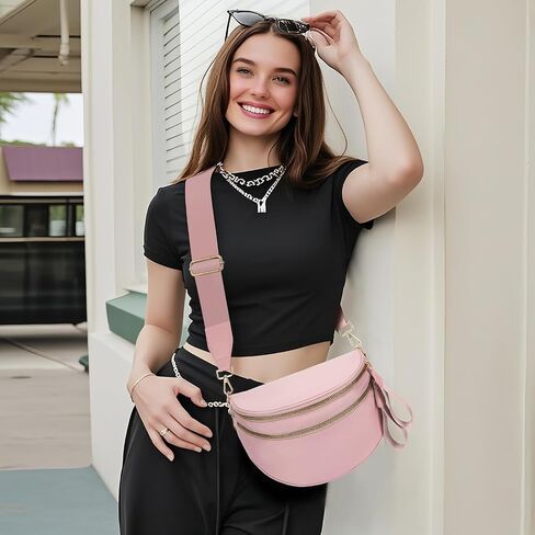 WOOMADA Checkered Crossbody Bags for Women, Nylon Checkered bum bag, Stylish Belt Bag Purse with Adjustable Shoulder Strap(Beige Checkerboard) in Saudi Arabia