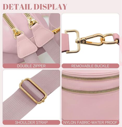 WOOMADA Checkered Crossbody Bags for Women, Nylon Checkered bum bag, Stylish Belt Bag Purse with Adjustable Shoulder Strap(Beige Checkerboard) in Saudi Arabia