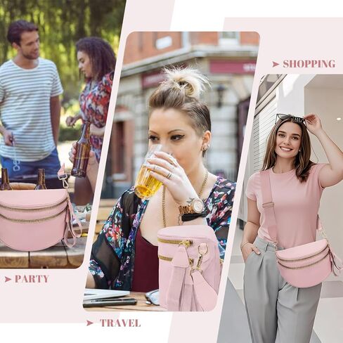 WOOMADA Checkered Crossbody Bags for Women, Nylon Checkered bum bag, Stylish Belt Bag Purse with Adjustable Shoulder Strap(Beige Checkerboard) in Saudi Arabia