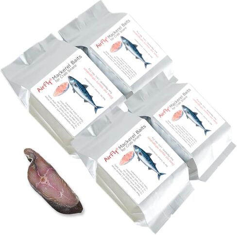 AirFly Real Dried Squid Bait in Net Pouch for Crab Snares & Traps, Easy & Powerful Crab Trap Attractant, Ready-to-Use, No Refrigeration (4 Packs) in Saudi Arabia