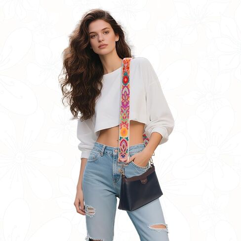 محفظة أحزمة استبدال Crossbody للنساء - محفظة مطرزة على حقائب اليد - 2 بوصة حزام الغيتار للمحفظة in Kuwait