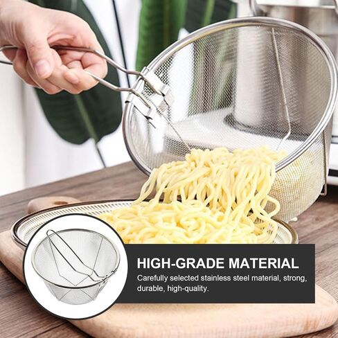 Tofficu 1pc Stainless Steel Frying Basket Fry Strainer Basket Stainless Steel Fine Mesh Strainers Deep Fryer Baskets French Fries Holder Fry Chips Basket Airfrywr Potato Chips Dad Foldable in Saudi Arabia
