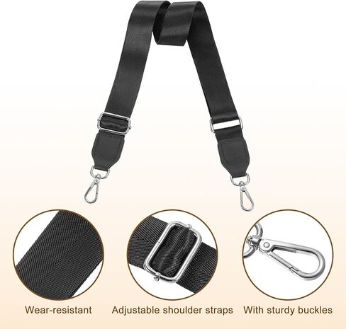 uxcell Wide Shoulder Strap, 3.8cm Adjustable Purse Strap Replacement Crossbody Strap for Shoulder Bag Handbag, White, Silver Square Mouth Buckle in Saudi Arabia