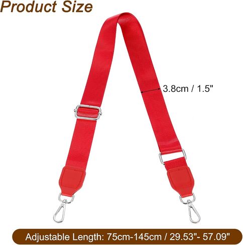 uxcell Wide Shoulder Strap, 3.8cm Adjustable Purse Strap Replacement Crossbody Strap for Shoulder Bag Handbag, White, Silver Square Mouth Buckle in Saudi Arabia