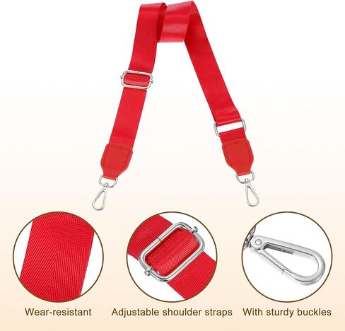 uxcell Wide Shoulder Strap, 3.8cm Adjustable Purse Strap Replacement Crossbody Strap for Shoulder Bag Handbag, White, Silver Square Mouth Buckle in Saudi Arabia