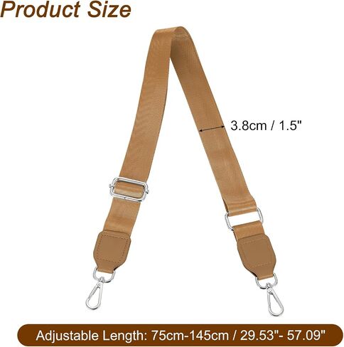 uxcell Wide Shoulder Strap, 3.8cm Adjustable Purse Strap Replacement Crossbody Strap for Shoulder Bag Handbag, White, Silver Square Mouth Buckle in Saudi Arabia