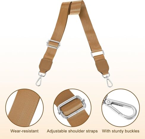 uxcell Wide Shoulder Strap, 3.8cm Adjustable Purse Strap Replacement Crossbody Strap for Shoulder Bag Handbag, White, Silver Square Mouth Buckle in Saudi Arabia