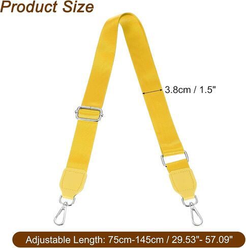 uxcell Wide Shoulder Strap, 3.8cm Adjustable Purse Strap Replacement Crossbody Strap for Shoulder Bag Handbag, White, Silver Square Mouth Buckle in Saudi Arabia