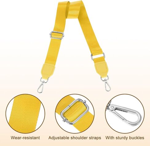 uxcell Wide Shoulder Strap, 3.8cm Adjustable Purse Strap Replacement Crossbody Strap for Shoulder Bag Handbag, White, Silver Square Mouth Buckle in Saudi Arabia
