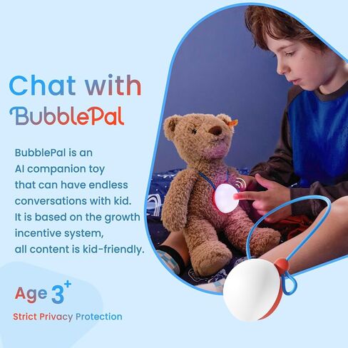 BubblePal Blue- AI Interactive Toy, Advanced Endless Talking Toy, Long-Term Interactions Memory Function, Friend, Mentor, Unique Gift for Girls & Boys, Support Update in Saudi Arabia