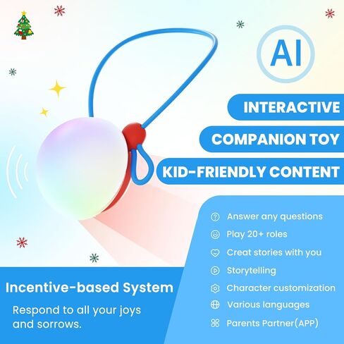 BubblePal Blue- AI Interactive Toy, Advanced Endless Talking Toy, Long-Term Interactions Memory Function, Friend, Mentor, Unique Gift for Girls & Boys, Support Update in Saudi Arabia