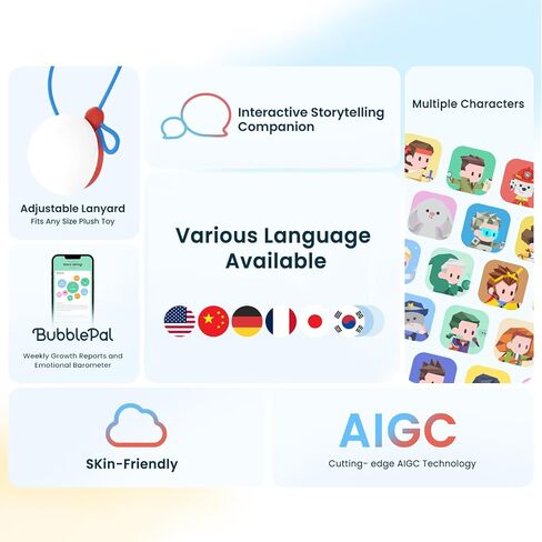 BubblePal Blue- AI Interactive Toy, Advanced Endless Talking Toy, Long-Term Interactions Memory Function, Friend, Mentor, Unique Gift for Girls & Boys, Support Update in Saudi Arabia