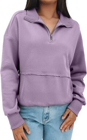 SHEWIN Womens Sweatshirt Casual Long Sleeve Half Zip Pullover Lightweight Sweatshirts Tops Fall Fashion Outfits 2025 in Saudi Arabia