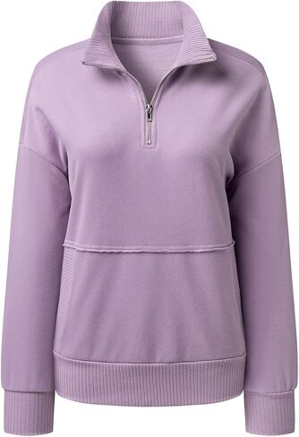 SHEWIN Womens Sweatshirt Casual Long Sleeve Half Zip Pullover Lightweight Sweatshirts Tops Fall Fashion Outfits 2025 in Saudi Arabia