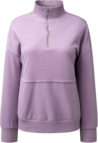 SHEWIN Womens Sweatshirt Casual Long Sleeve Half Zip Pullover Lightweight Sweatshirts Tops Fall Fashion Outfits 2025 in Saudi Arabia