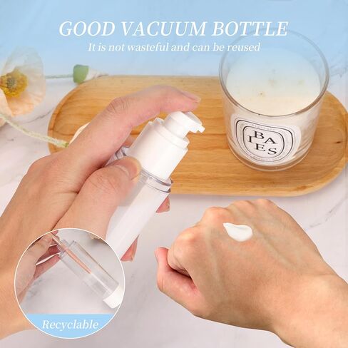 30Pcs 1 oz 30ml Airless Pump Bottle Empty Clear Airless Cosmetic Cream Pump Bottle, Vacuum Plastic Refillable Travel Size Dispenser Bottle for Lotion Essential Oil Foundation Liquid in Saudi Arabia