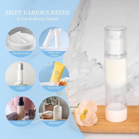 30Pcs 1 oz 30ml Airless Pump Bottle Empty Clear Airless Cosmetic Cream Pump Bottle, Vacuum Plastic Refillable Travel Size Dispenser Bottle for Lotion Essential Oil Foundation Liquid in Saudi Arabia