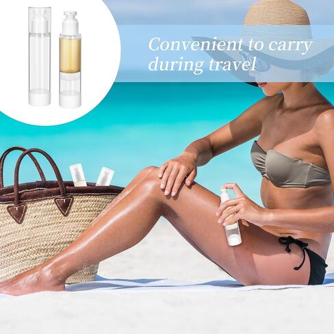 30Pcs 1 oz 30ml Airless Pump Bottle Empty Clear Airless Cosmetic Cream Pump Bottle, Vacuum Plastic Refillable Travel Size Dispenser Bottle for Lotion Essential Oil Foundation Liquid in Saudi Arabia