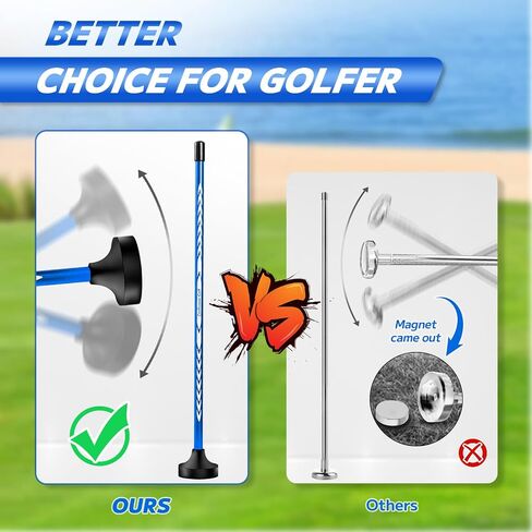 Craftsman Golf Alignment Rods for Golf Swing Training Aid, Golf Alignment Stick with Strong Magnetic Base Golf Practice Stick, 10" Stick Golf Club Tool Calibrate Golf Shots in Kuwait