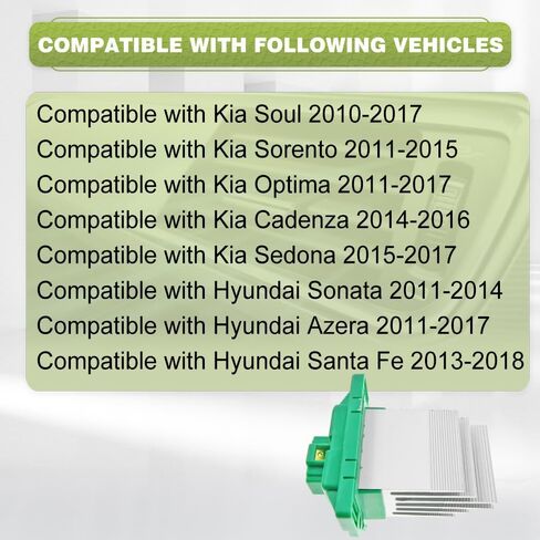 HVAC Fan Blower Motor Motor Motor AC BLOWER BLOWER ROUSTOR 972351U000 متوافق مع KIA Soul 2010-2017 ， متوافق مع Hyundai Sonata 2011-2014，1PC 4PINS in Saudi Arabia