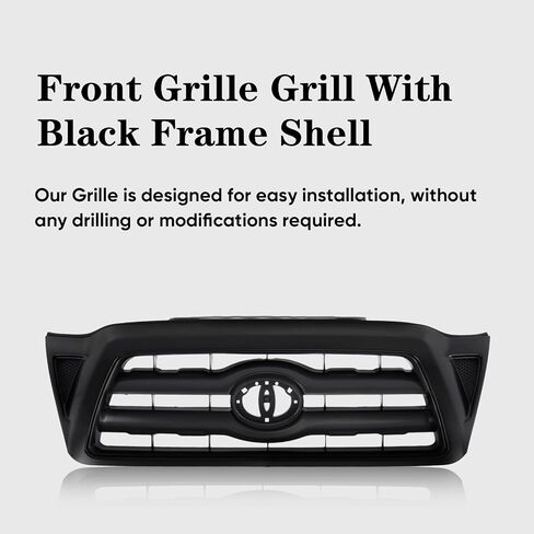 Perfit Liner Front Grille Grill Black Compatible With Toyota 2005-2011 Tacoma TO1200269 5310004350 in Saudi Arabia
