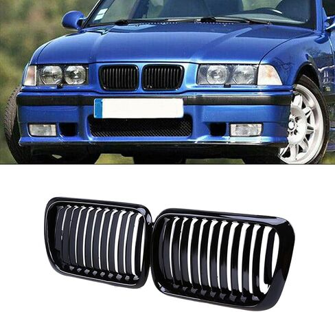 MIC Glossy Black E36 Grill,Front Kidney Grill Grilles Compatible with 3 Series E36 4DR/2DR & M3 LCI 1997-1999 in Saudi Arabia