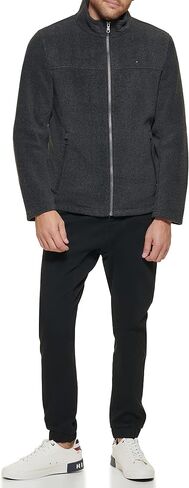 Tommy Hilfiger Men's Tall Size Classic Zip Front Fleece Jacket, Black, XL LONG TA in Saudi Arabia
