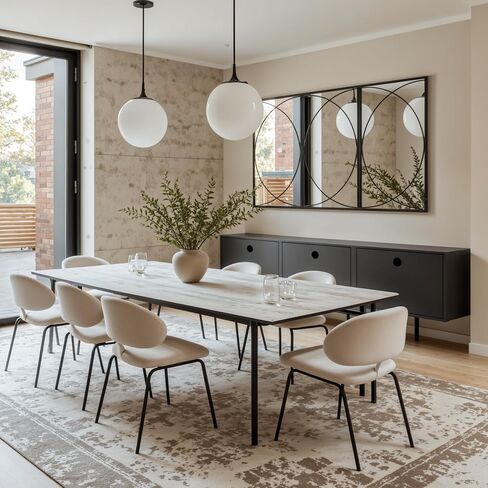 Luxenhome 3 قطع معدن أسود مرآة جدار مستطيلة مجموعة مرآة كبيرة الغرور لغرفة النوم ، ولهجة أسود مرآة الجدار المعدنية ، جدار غرفة المعيشة مرآة مثبتة على الحائط in Kuwait