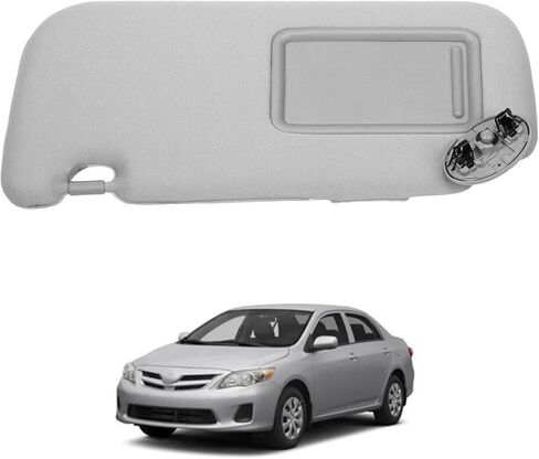 Sun Visor مع مرآة يمين ركاب وزوج من جانب السائق الأيسر رمادي متوافق مع Toyota Corolla 2009-2013 استبدال 74310-12L80-B0 74320-02711-E0 in Saudi Arabia