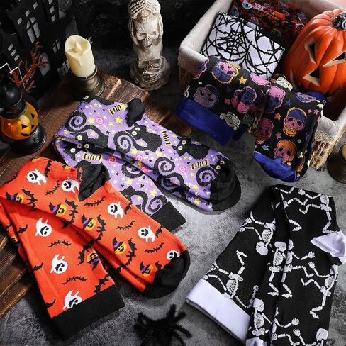 6 أزواج هالوين الركبة الجوارب عالية ضغط العجل الجوارب أشباح اليقطين للنساء مهرجان Cosplay Halloween in Saudi Arabia