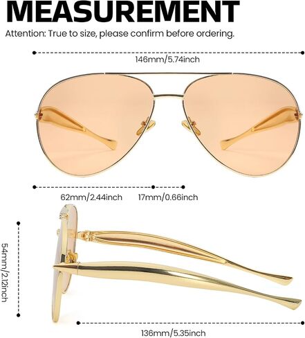 نظارة شمسية SODQW Gold Aviator للنساء الرجال العصرية مصممة معدنية نظارات الشمس مع UV400 إطار المعادن السيدات ظلال in Kuwait