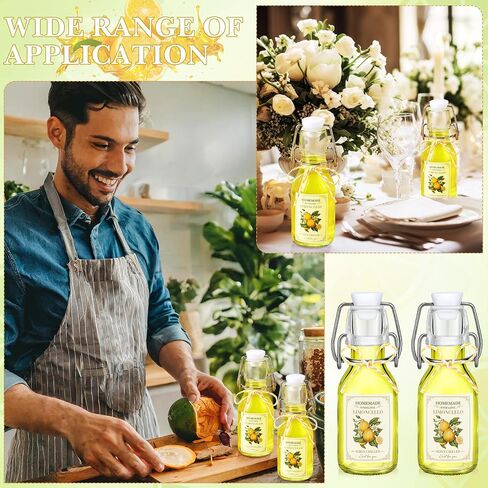 Havawish 20 Pack 4 oz Swing Top Glass Bottles for Limoncello Homemade Clear Flip Top Beer Bottles with Airtight Cap Lids Labels for Home Brewing Limoncello Wedding Baby Shower Christmas Party Favors in Saudi Arabia
