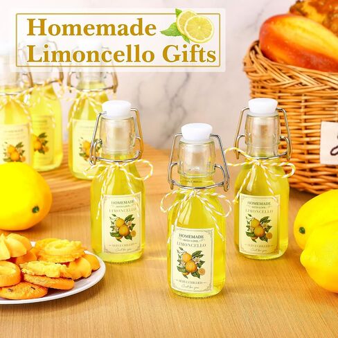 Havawish 20 Pack 4 oz Swing Top Glass Bottles for Limoncello Homemade Clear Flip Top Beer Bottles with Airtight Cap Lids Labels for Home Brewing Limoncello Wedding Baby Shower Christmas Party Favors in Saudi Arabia