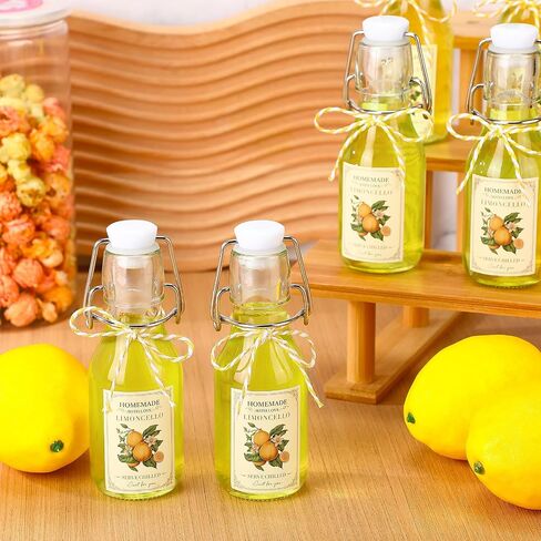 Havawish 20 Pack 4 oz Swing Top Glass Bottles for Limoncello Homemade Clear Flip Top Beer Bottles with Airtight Cap Lids Labels for Home Brewing Limoncello Wedding Baby Shower Christmas Party Favors in Saudi Arabia