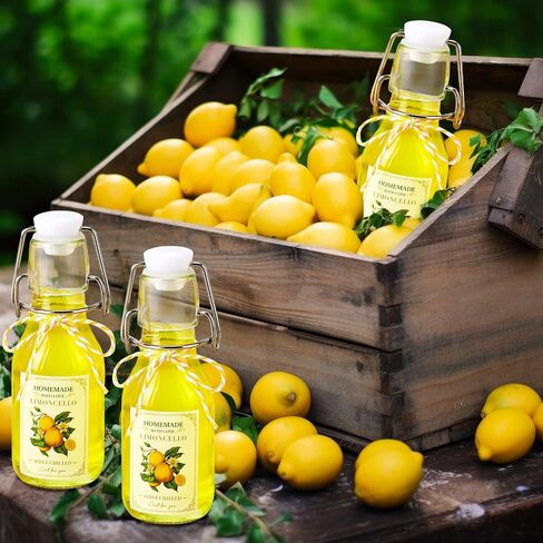 Havawish 20 Pack 4 oz Swing Top Glass Bottles for Limoncello Homemade Clear Flip Top Beer Bottles with Airtight Cap Lids Labels for Home Brewing Limoncello Wedding Baby Shower Christmas Party Favors in Saudi Arabia