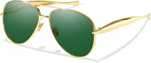 نظارة شمسية SODQW Gold Aviator للنساء الرجال العصرية مصممة معدنية نظارات الشمس مع UV400 إطار المعادن السيدات ظلال in Kuwait