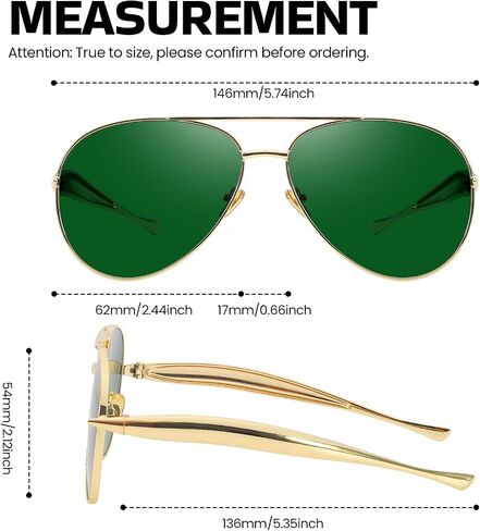 نظارة شمسية SODQW Gold Aviator للنساء الرجال العصرية مصممة معدنية نظارات الشمس مع UV400 إطار المعادن السيدات ظلال in Kuwait
