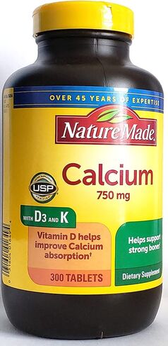 Nature Made Calcium 300 Tablets 750 MG with D3&K in Saudi Arabia