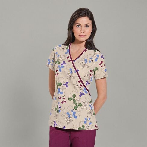Cherokee Prints Women Scrubs Top Mock Wrap 4826 in Saudi Arabia