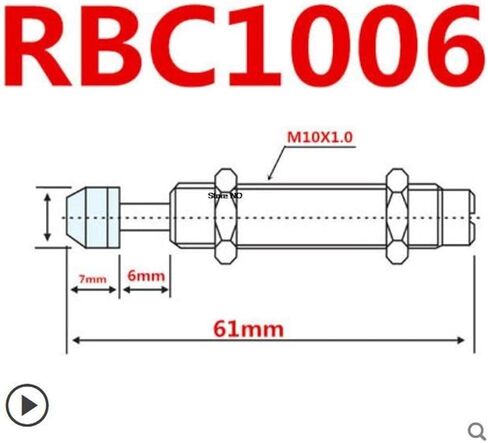 RB/RBC Pneumatic Oil Pressure Shock Absorber RB0604 RB0806 RB1006 RB1007 RB1411 RB1412 RB2015 RB2725 ADC2023 ADC2035 1Pcs(Blue) in Saudi Arabia