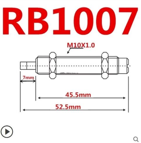 RB/RBC Pneumatic Oil Pressure Shock Absorber RB0604 RB0806 RB1006 RB1007 RB1411 RB1412 RB2015 RB2725 ADC2023 ADC2035 1Pcs(Blue) in Saudi Arabia