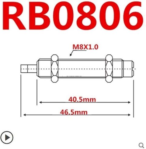 RB/RBC Pneumatic Oil Pressure Shock Absorber RB0604 RB0806 RB1006 RB1007 RB1411 RB1412 RB2015 RB2725 ADC2023 ADC2035 1Pcs(Blue) in Saudi Arabia