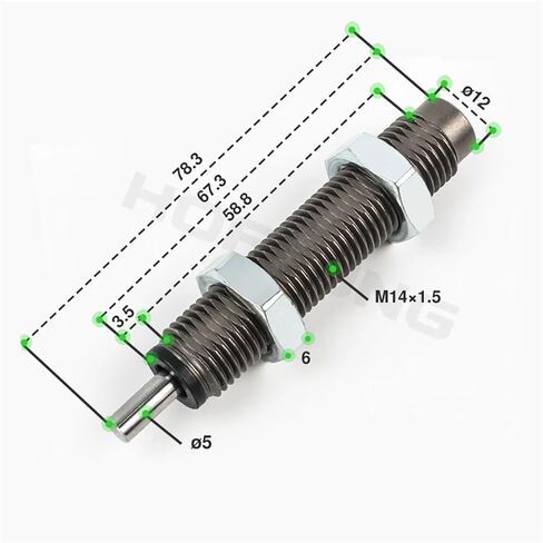 RB0806 Oil Buffer RBC1007 1412 2015 2525 Cylinder Resistance Damper Shock Absorber 1Pcs(RBC1412) in Kuwait